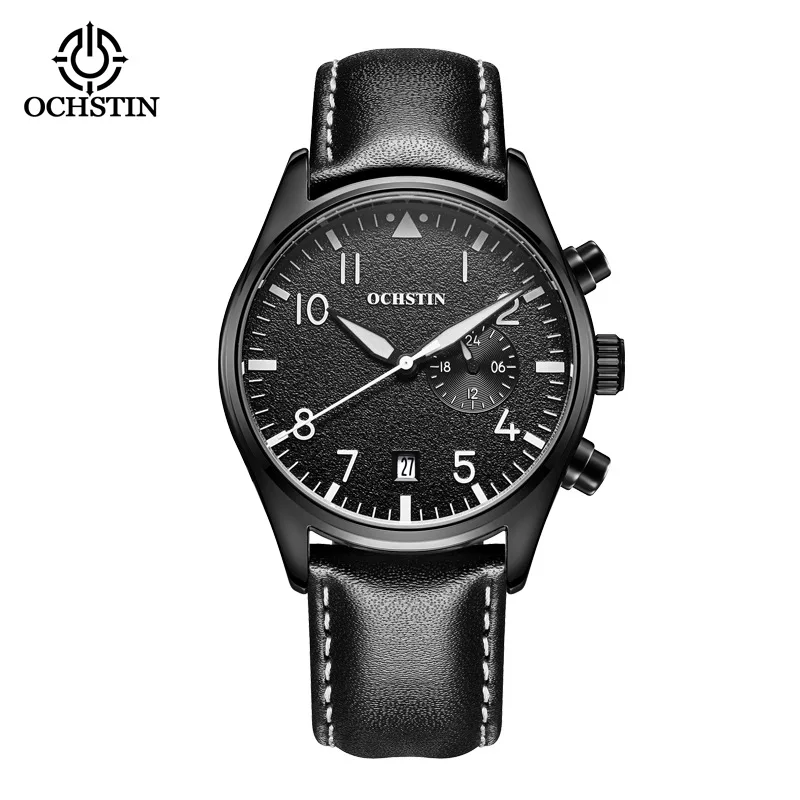 OCHSTIN cross-border hot-selling business simple men's watch watch leather strap waterproof quartz watch