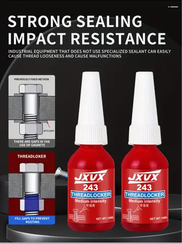 Threadlocker 243 Composto azul para fixação de roscas (equivalente ao Loctite) Adesivo anaeróbico Composto para fixação de parafusos Selante metálico 10 ml/50 ml