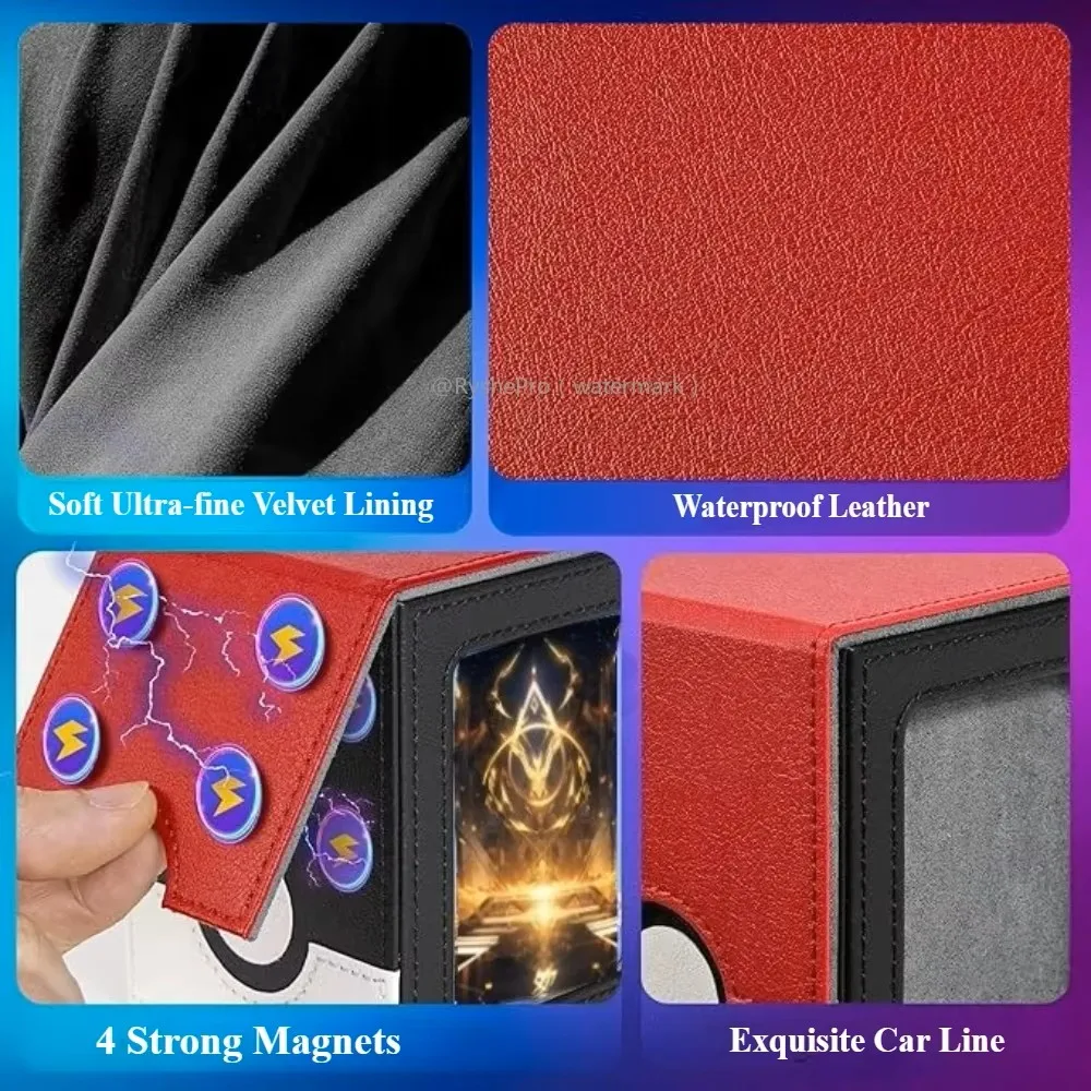 صندوق بطاقات لشاشة عرض قائد MTG يحمل أكثر من 100 بطاقات مزدوجة الأكمام صندوق تخزين بطاقات التداول يناسب بطاقات رياضية لألعاب TCG #4