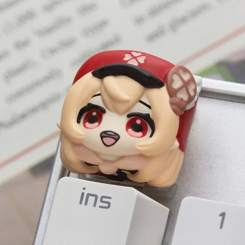 Unique Genshin Key Caps Anime Character Style 3D Resin Layered Drip Design Personalized MX Switch Keycap for Mechanical Keyboard