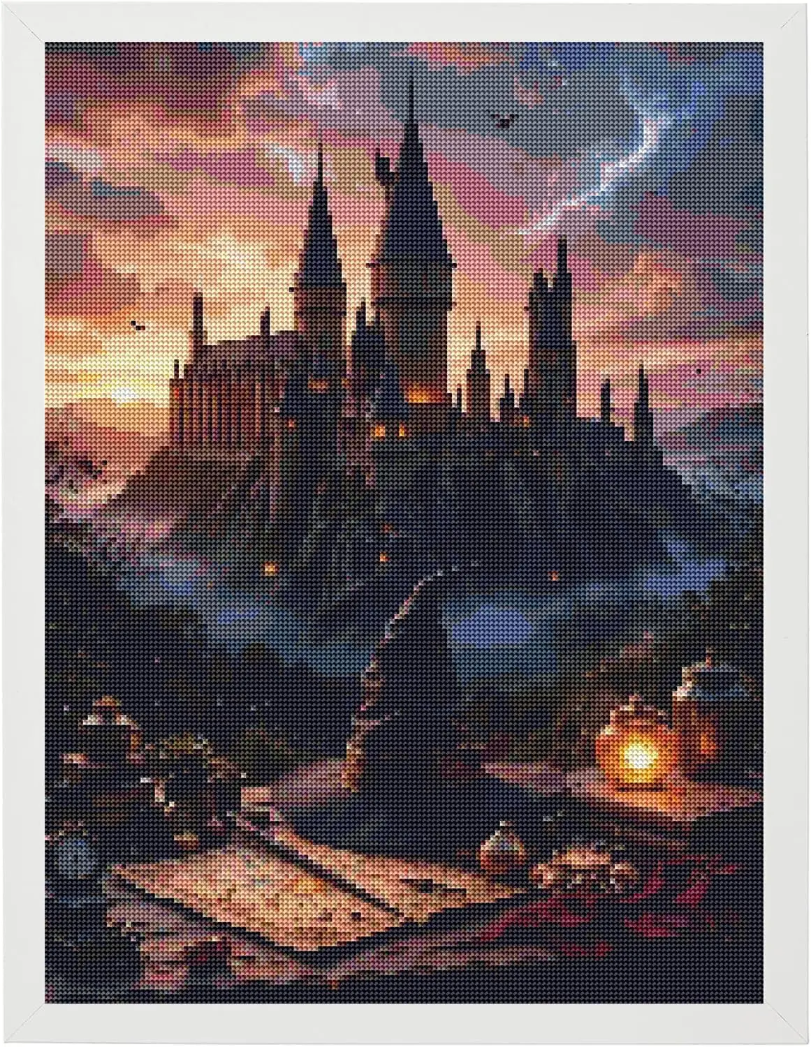 

Наборы для алмазной вышивки PSCH для взрослых - Наборы для алмазной живописи «Волшебный замок» для взрослых, DIY 5D алмазная вышивка с полным заполнением, идеальный вариант