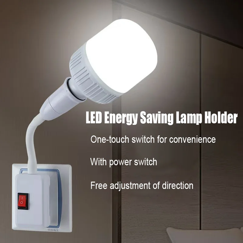 

E27 Socket Lamp Bulb Holder Light Socket With Switch EU Plug Lamp Holder Energy Saving LED Table Lamp Led Base Lamp Base