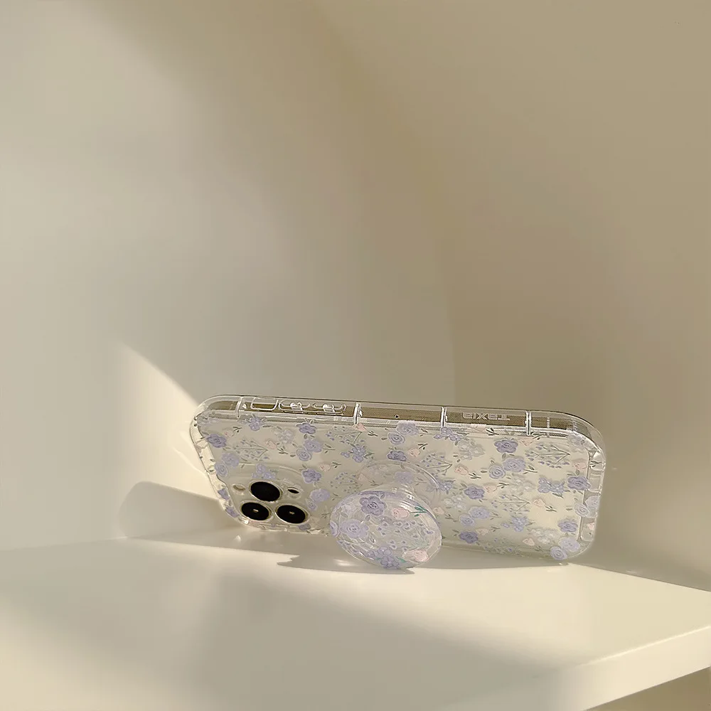 تصميم زهري مناسب لهاتف iPhone 15، لحافظة هاتف Apple 13/16، شفافة 11، حامل الوسادة الهوائية 14، بديل للشعر Pro Max