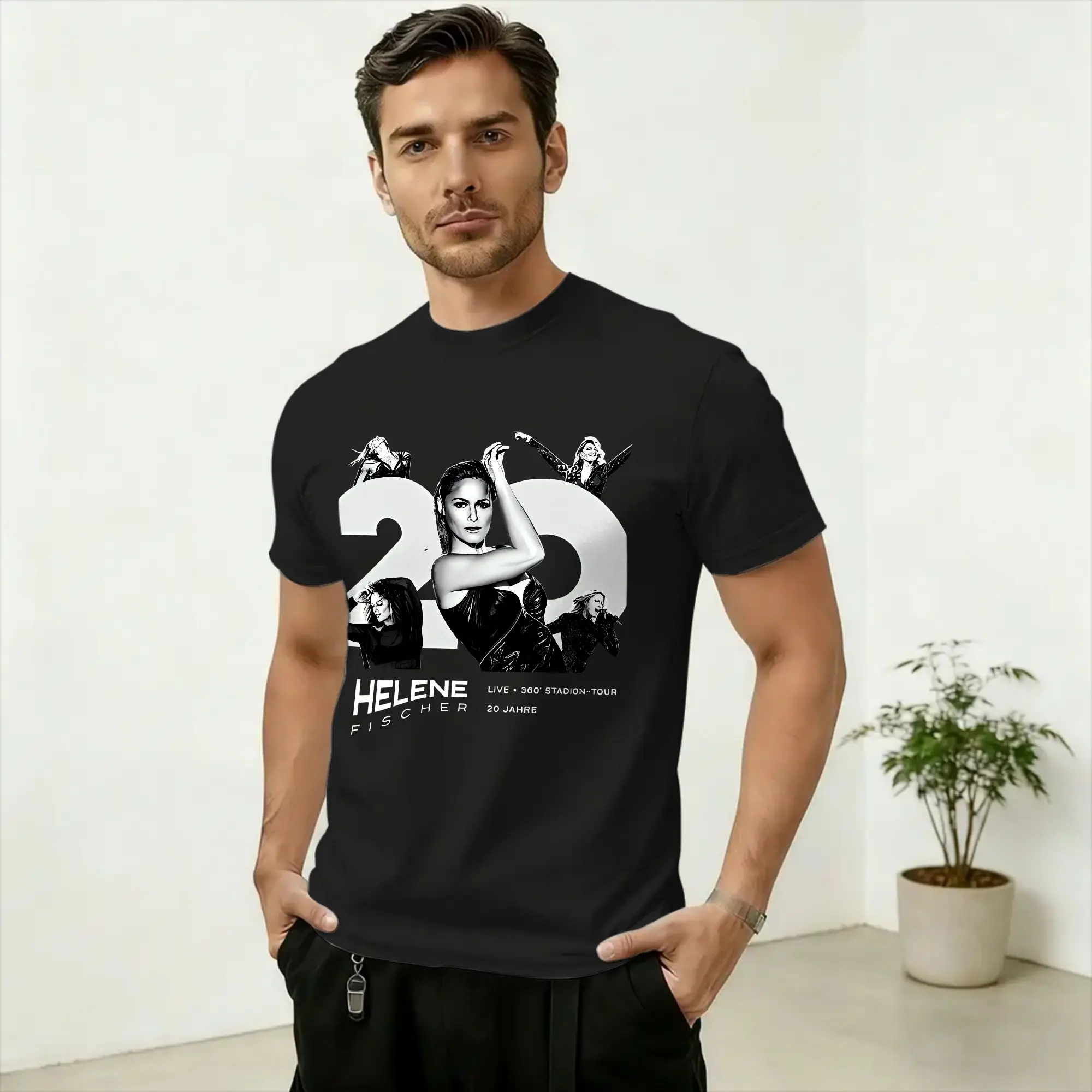 Funny Helene Fischer 360 Tour 2026 T-Shirt Men Round Neck Cotton T Shirts  Short Sleeve Tee Shirt Summer Clothing