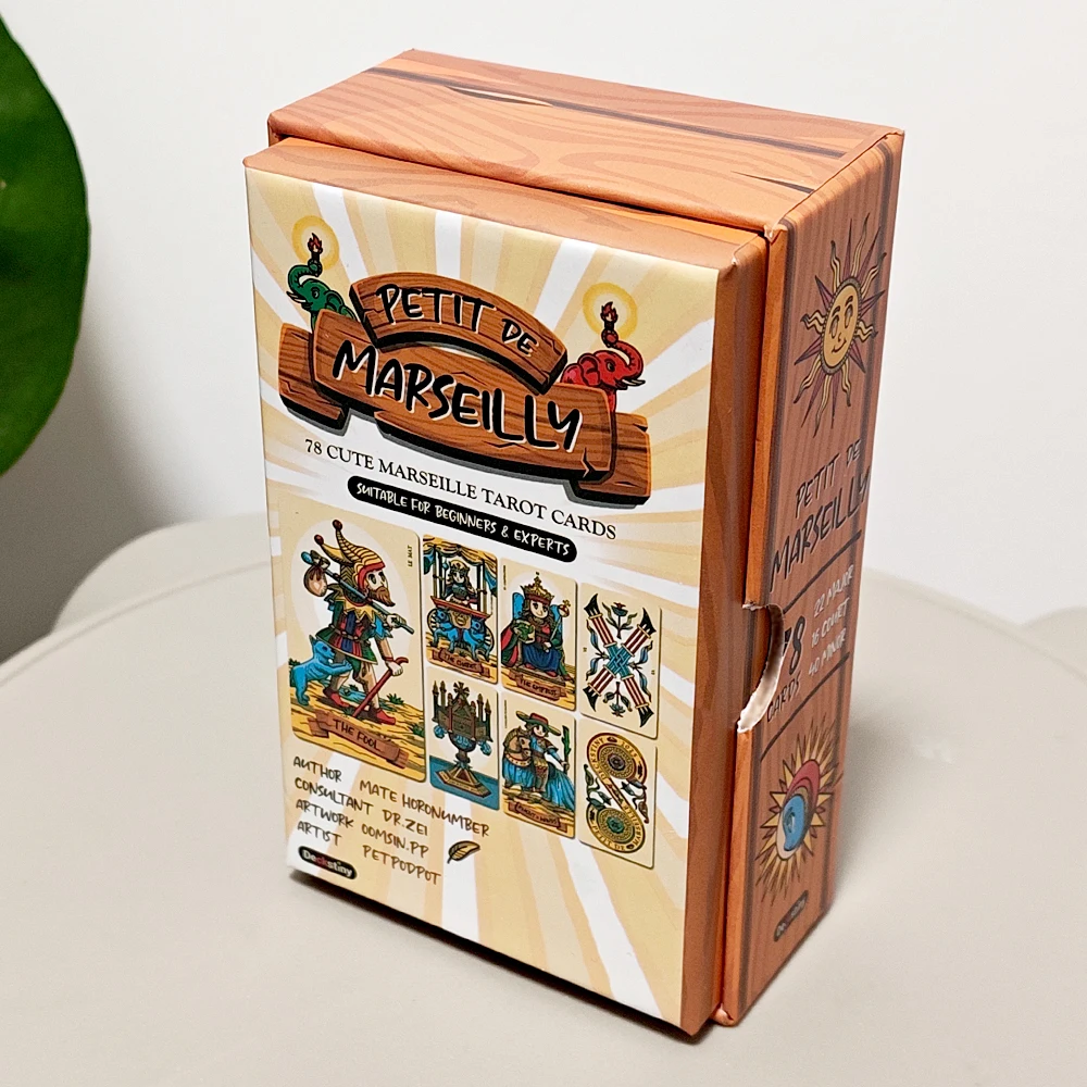 Petit De Marseilly Tarot Deck, 78 Pcs Cute Chibi Marseille Tarot