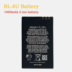 1000mAh BL-4U Bl4U Battery for Nokia Mobile Phones 210 5250 5530 E66 E75 5330 5730 6212C 8800 2060 C5-03 Lithium Ion Batteries