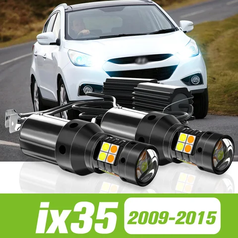 2 шт. для Hyundai IX35 2009-2015: двухрежимные светодиодные поворотники + дневные ходовые огни (ДХО) 2010 2011 2012 2013 2014, аксессуары