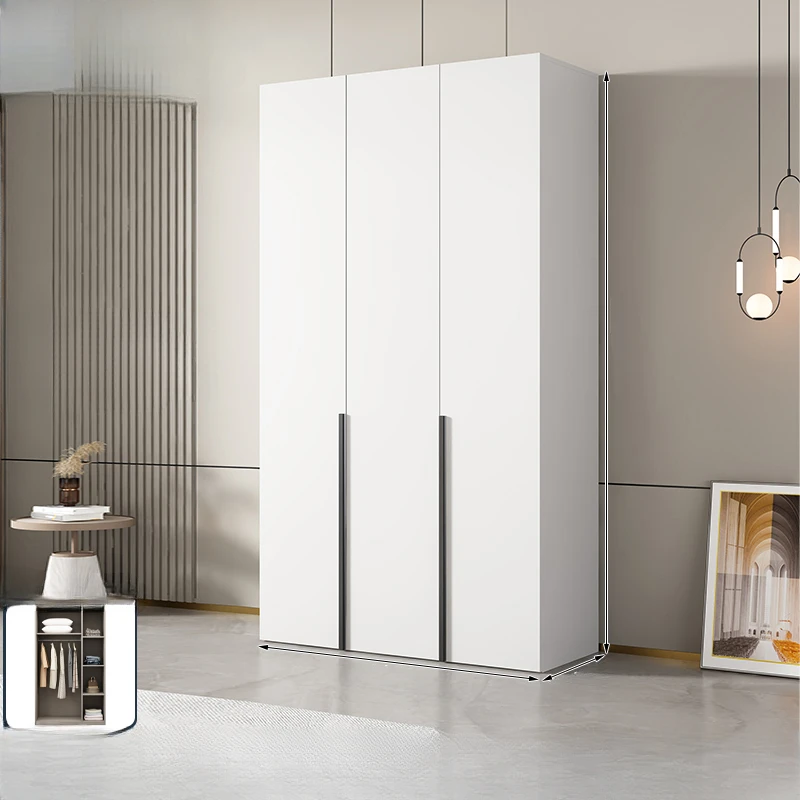 Glass Storage Small Wardrobe Solid Wood Children Double Door Wardrobe Cupboard Household Szafa Na Ubrania Bedroom Furniture image 5