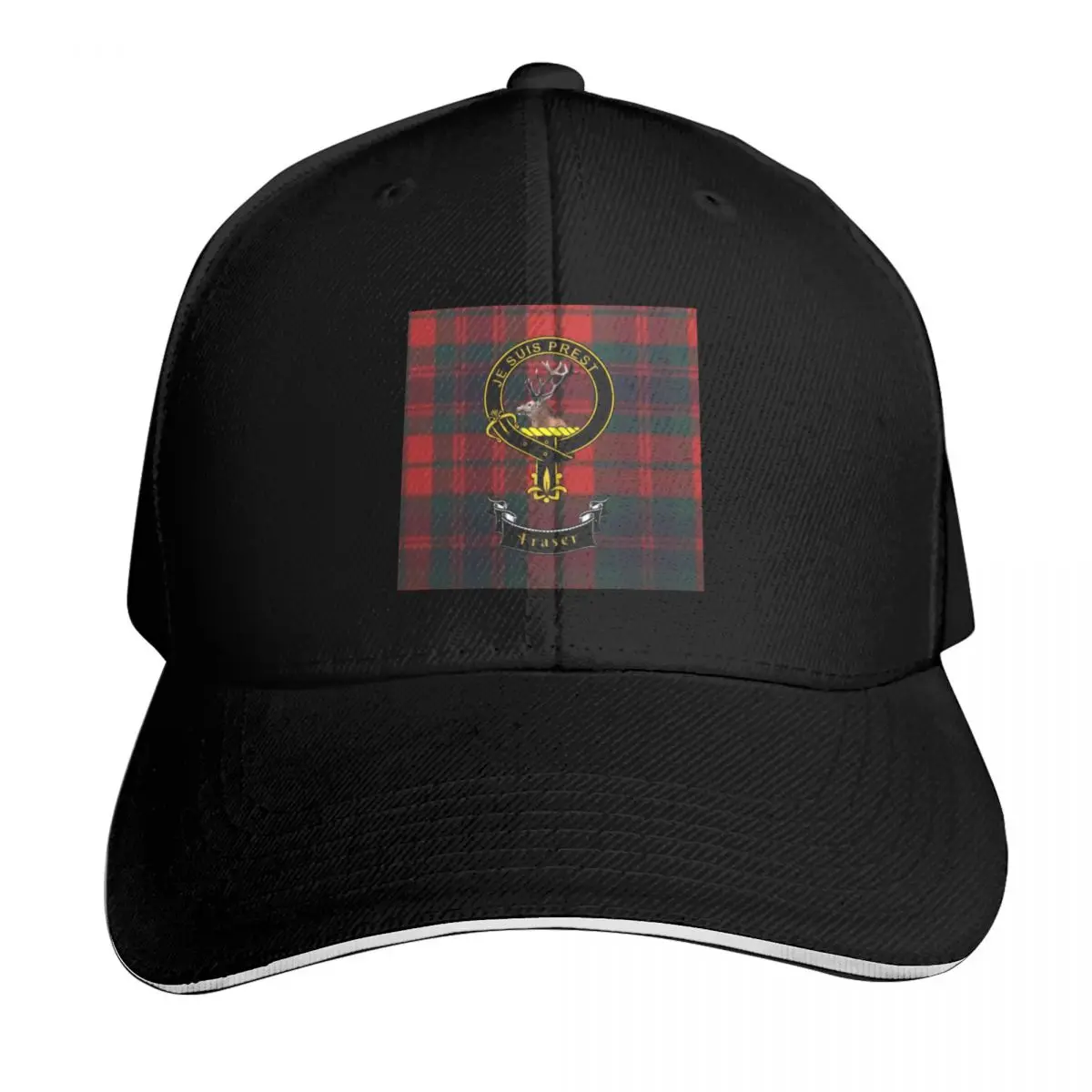 Scottish Fraser Clan Tartan and Crest Бейсбольная кепка мужская шляпа большого размера с термозащитным козырьком зимние шапки для мужчин шляпа папы женские шапки мужские