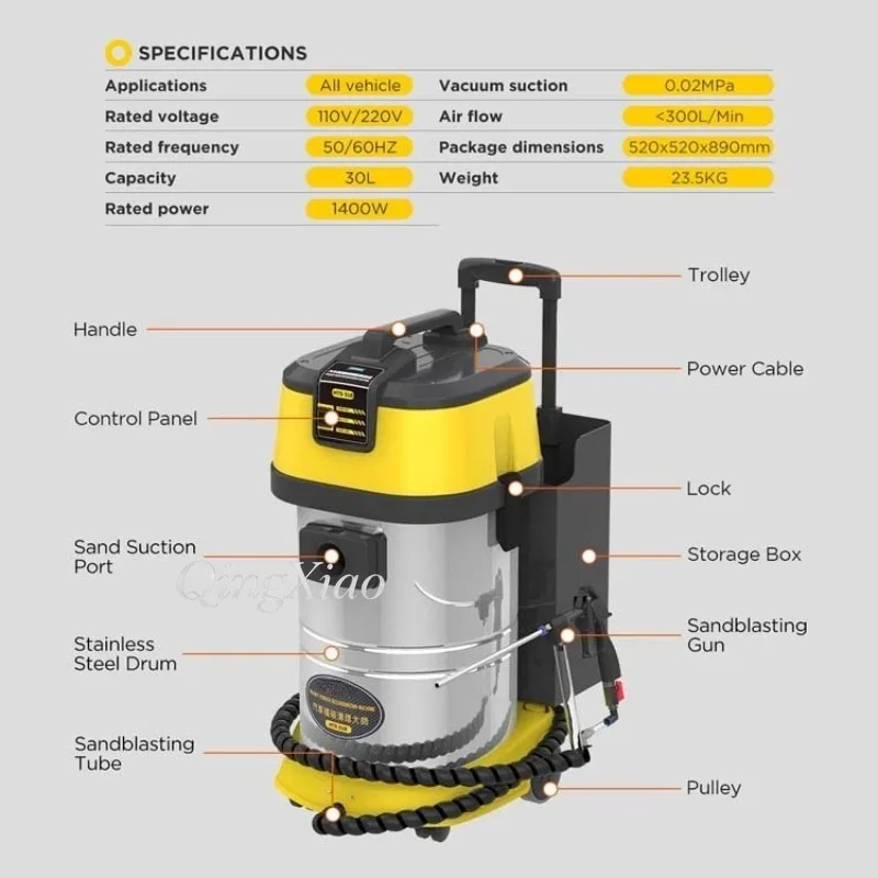 HTS518 Automotive Walnut Blasting Carbon Cleaner Engine Intake Valve & Throttle Body Cleaning Machine Efficient Durable