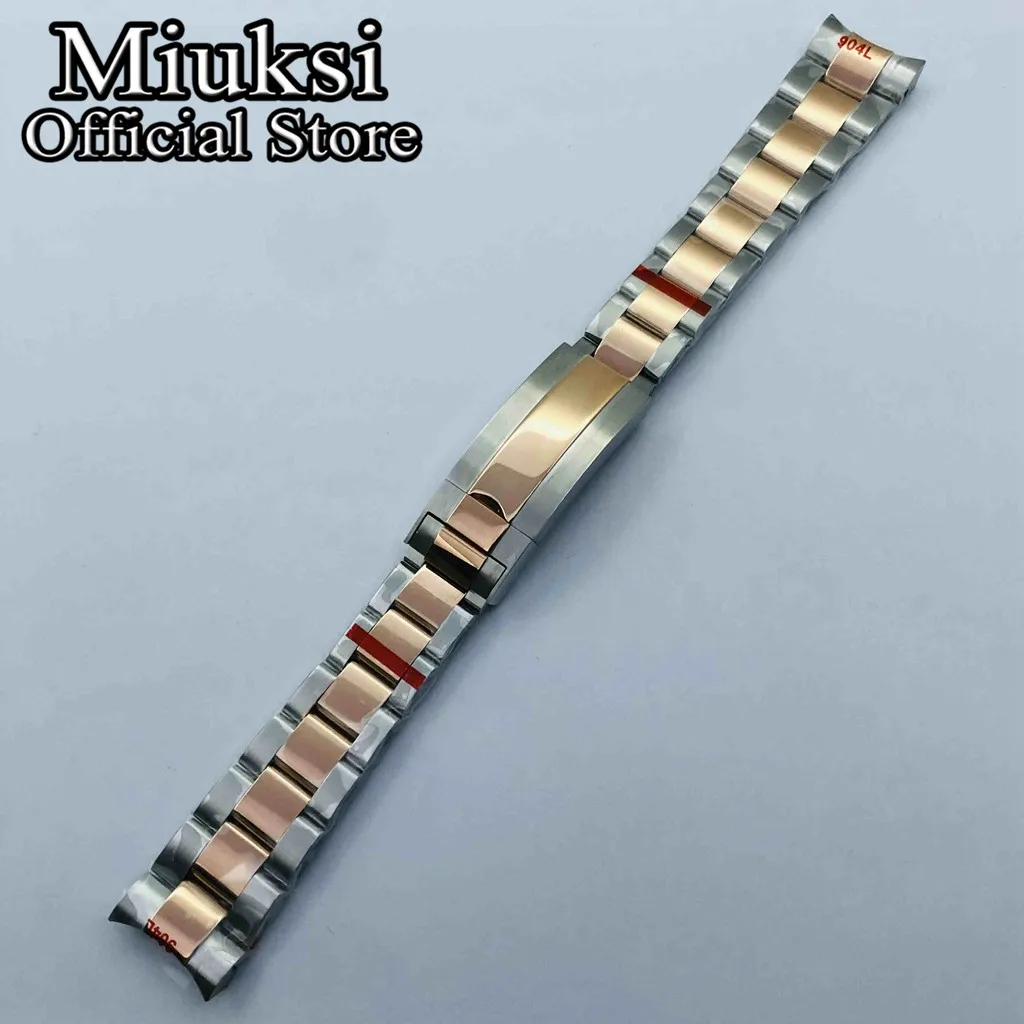 Miuksi 20mm 904L stainless steel bracelet watch band folding buckle fit miuksi 36mm 39mm 40mm case strap