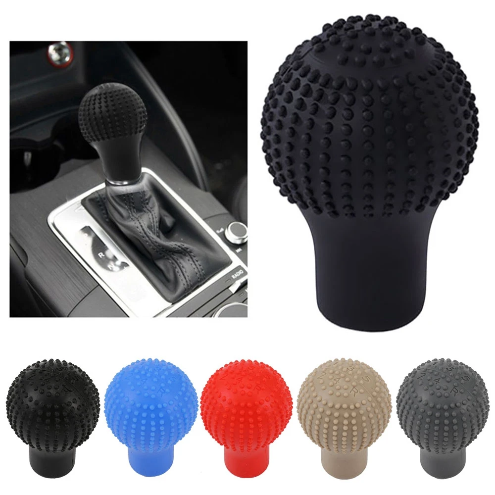 

AUTO Shift Knob Cover Universal Car Silicone Gear Head Gear Shift Round Bump Nonslip Shifter Collars Handbrake Grip Case