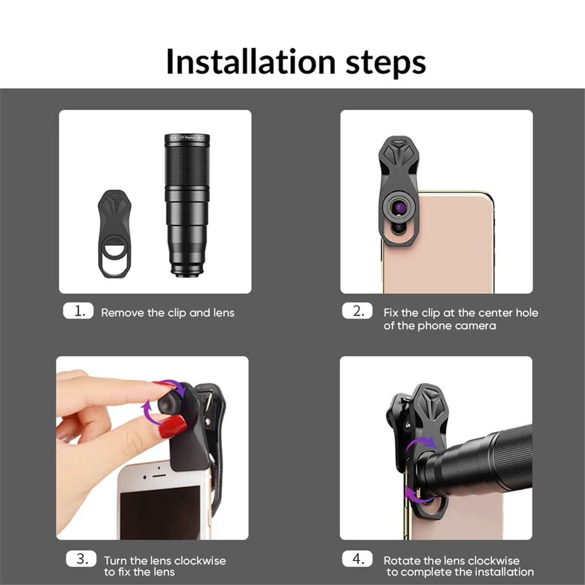 

SCLS 10 in 1 Mobile Phone Lens Kit 22X Telephoto Lens Fisheye Lens+Wide Angle Macro Lens+CPL Filters for All Smartphones