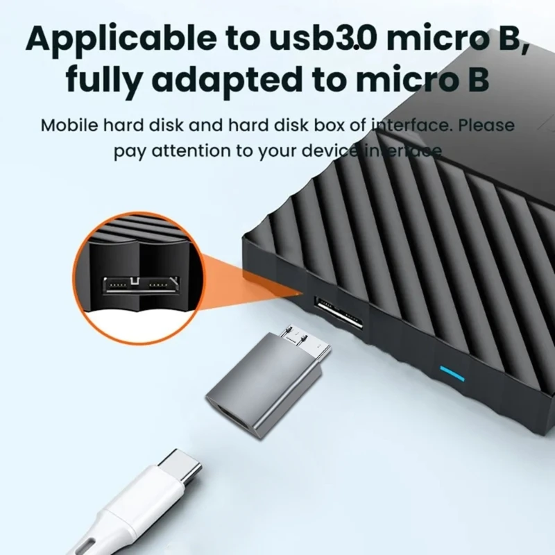 Aluminum USB C to Micro B Adapter Fast 400Mbs Data Transfer Solid & Secure Connection for Desktop/Laptop/Tablet image 5