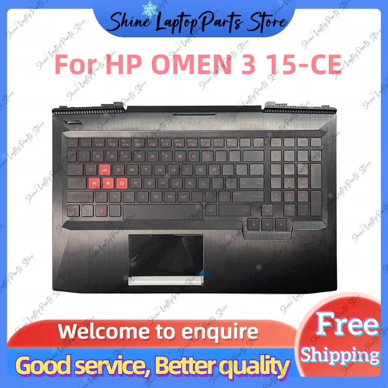 Nowość dla HP OMEN 3 TPN-Q194 15-CE002TX LCD do laptopa górna obudowa do opierania dłoni C obudowa C z podświetleniem klawiatura amerykańska 929479-001