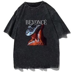 Beyonce Renaissance Tour Baumwoll-T-Shirt für Männer und Frauen, Nackentife, Extragrand-T-Shirt, lässige Streetwear, Harajuku-gedruckte Kleidung 6 Hauptverkäufe Halb Calca Beyonce - №5