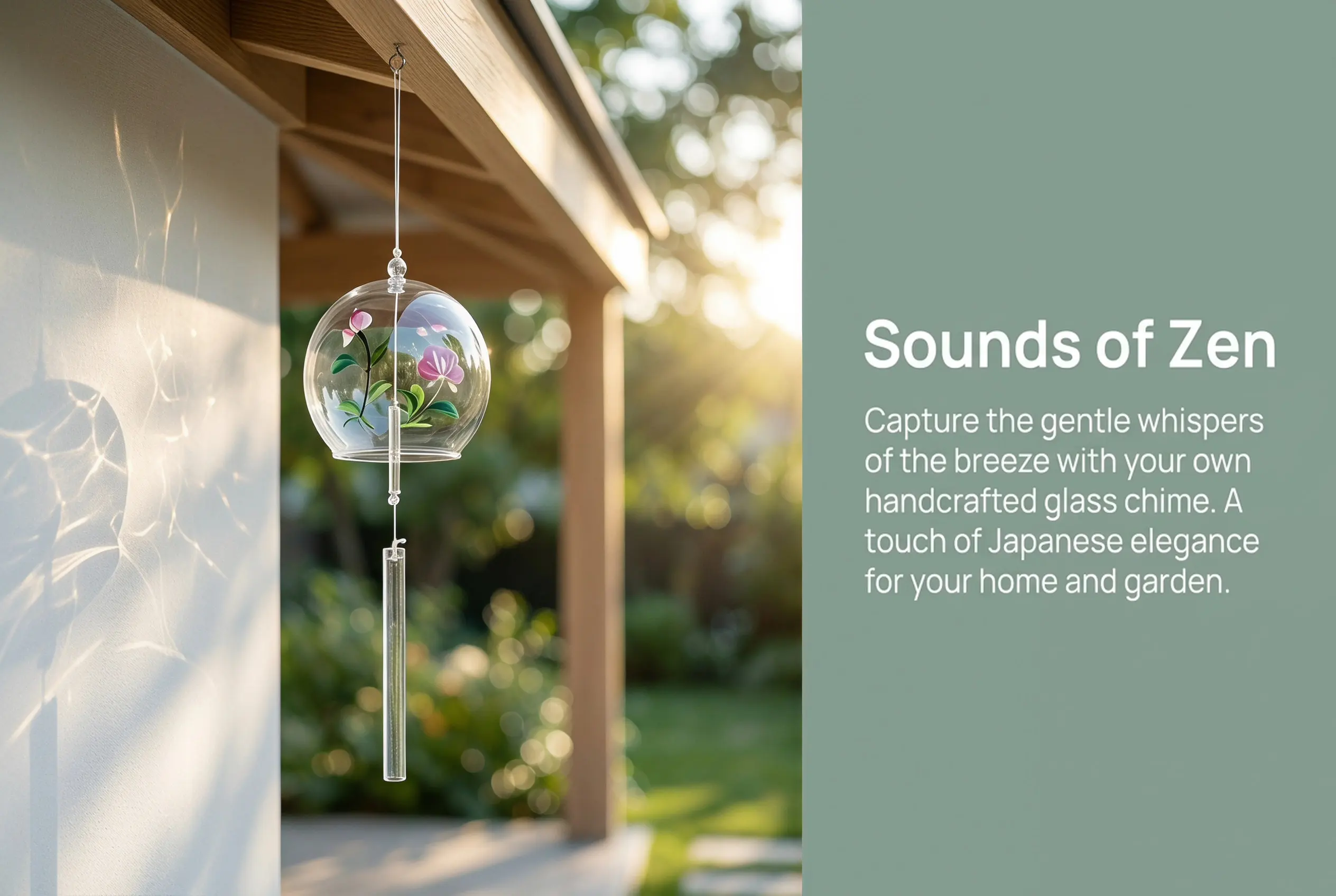 Japanese Glass Wind Chime DIY Craft Set Paintable Transparent Bells for Outdoor Garden Patio Window Asian Home Decor