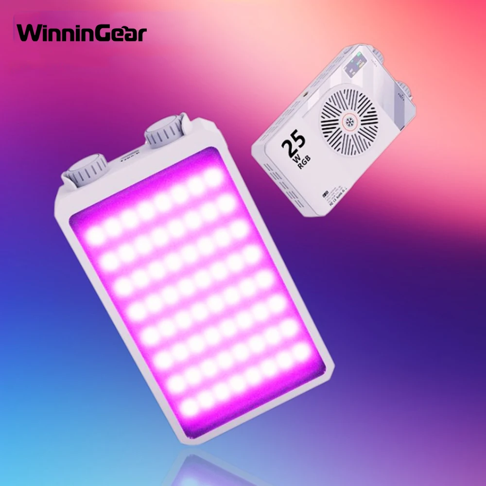 

25W RGB Portable LED Camera Light Video Fill Lamp Dimmable 2700K-6200K With Built-in Battery LED Video Light for TK YT