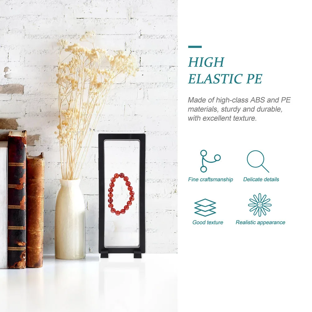 

3 set Transparent Jewelry Display Stand Floating Ring Earring Organizer Storage Rack Desktop Holder Frame Dust-Proof Case For