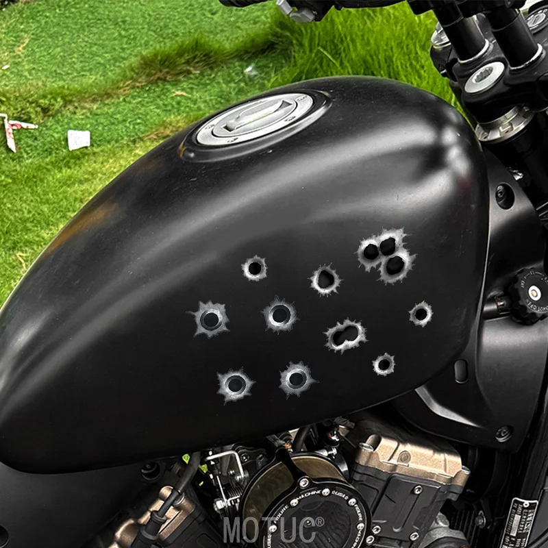 

Bullet Hole Stickers Waterproof Funny Vinyl Decals DIY For Motorcycle Helmet Fuel Tank Car Window Self Adhesive Decor
