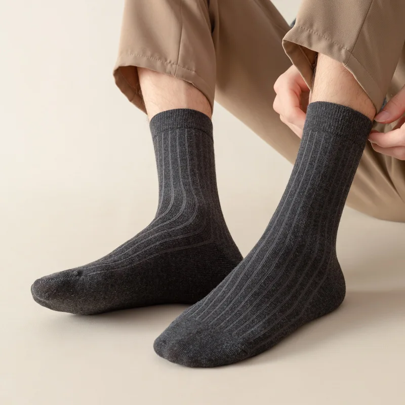 Herbst und Winter Männer Socken einfarbig носки dicken Faden Strickstrümpfe Männer einfache Männer mittellange Socken Calcetines Hombre