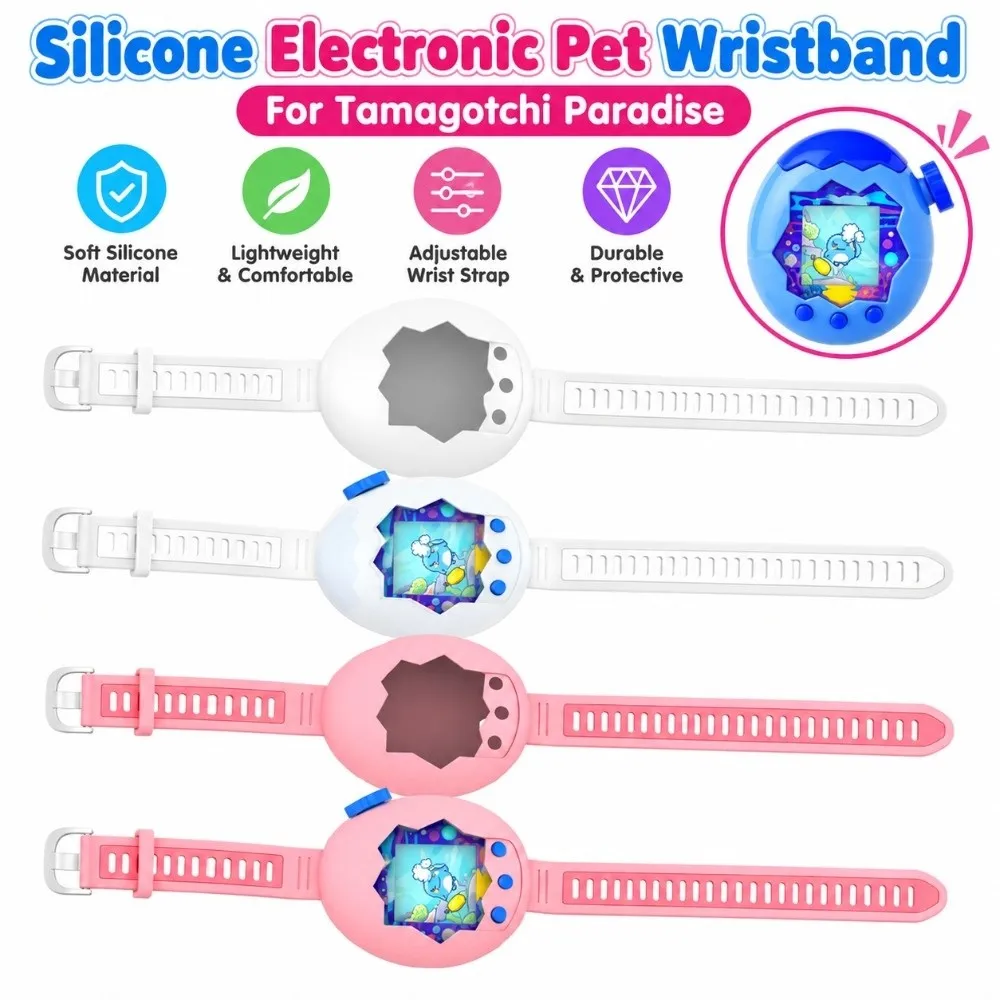 Silicone Electronic Pet Wristband Adjustable Shockproof Protective Case Bracelet Portable Anti-Scratch for Tamagotchi Paradise