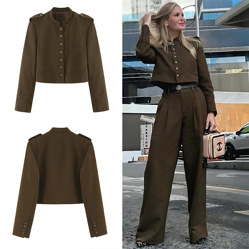 Guobioziy Women's Short Slim Fit Blazer 2026 Spring and Autumn French Casual Fashion Luxury Classic Street Old Money Style
