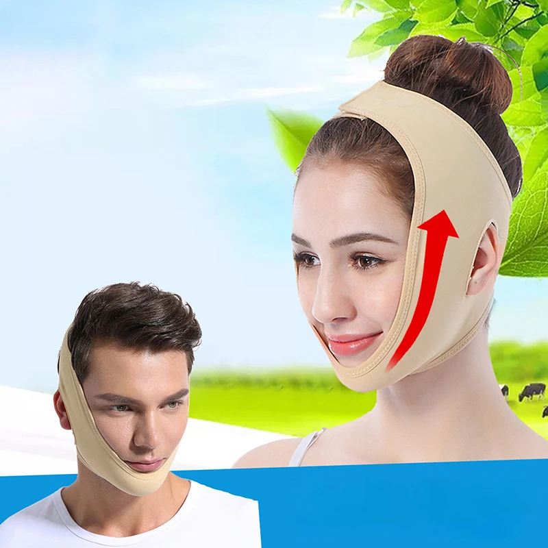 Elastic Face Slimming Bandage V Line Face Shaper Women Chin Cheek Lift Up Belt Facial Massager Strap Face Skin Care Tools Beauty