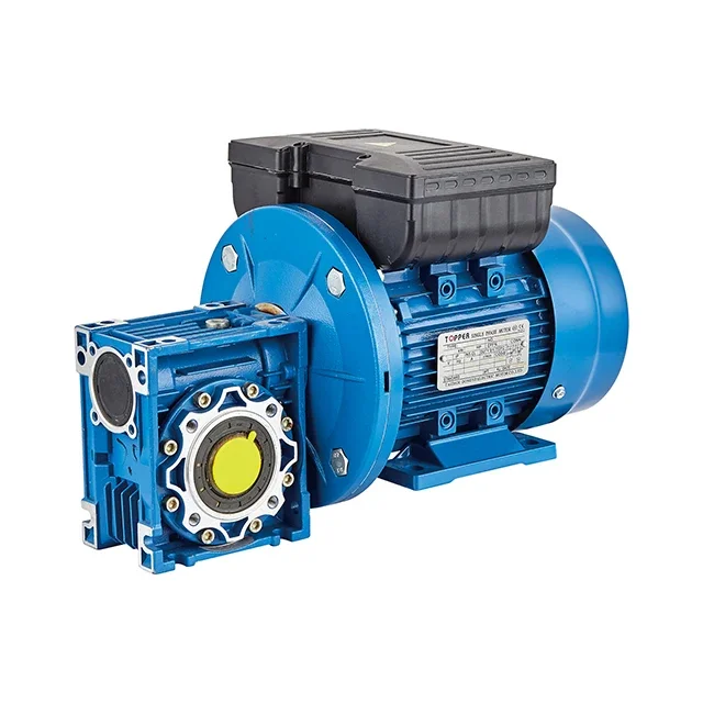 Frame 71,0.37kw MY Series Single Phase Capacitor Run Electric Motor with NMRV040 Input Flange  71B5/B14 Worm Reducer