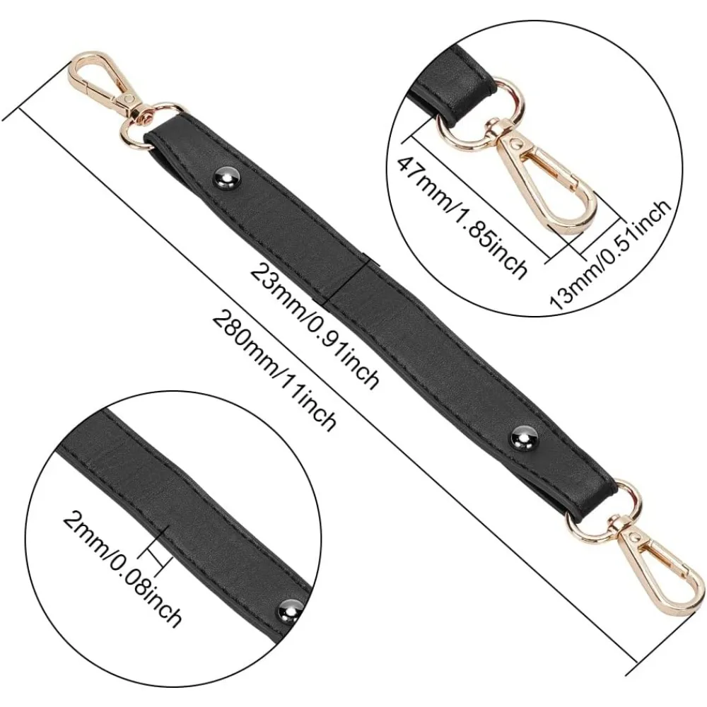 Wide Purse Handles 11 Inch Short PU Leather Handbag Handles Strap Replacement Women Clutch Bag Bucket Bag Top Handle Strap DIY