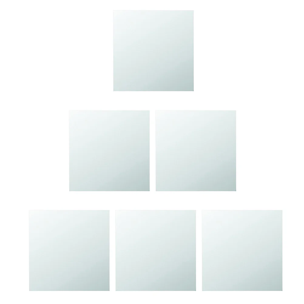 

6Pcs Self-Adhesive Mirror Wall Stickers Clear Mirror Effect for Bedroom Living Room Bathroom Home Decoration DIY Wall Decals