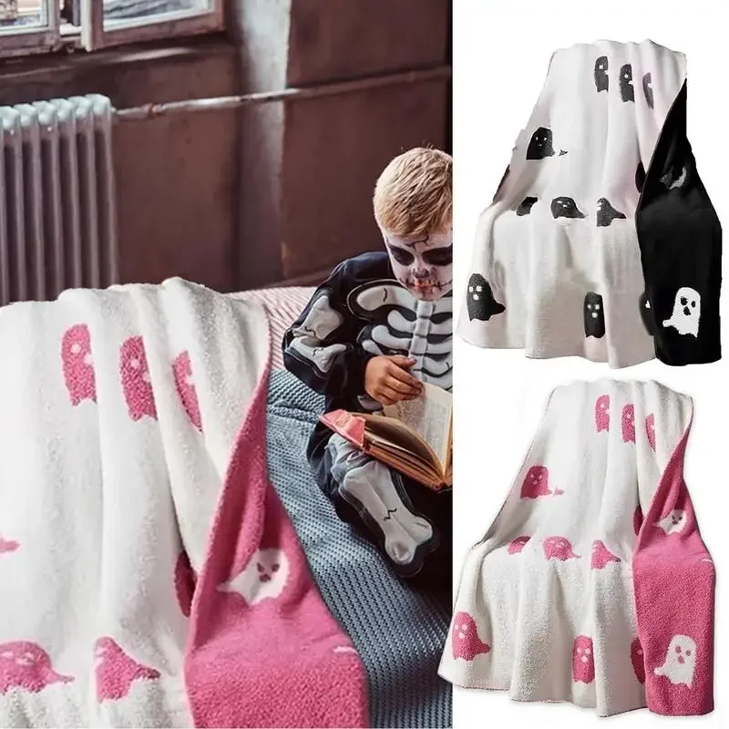 

Cute Halloween Ghost Blanket, 2023 New Ghost Blanket Soft Cozy Fleece Couch Living Room Bed Blanket Home Decorations