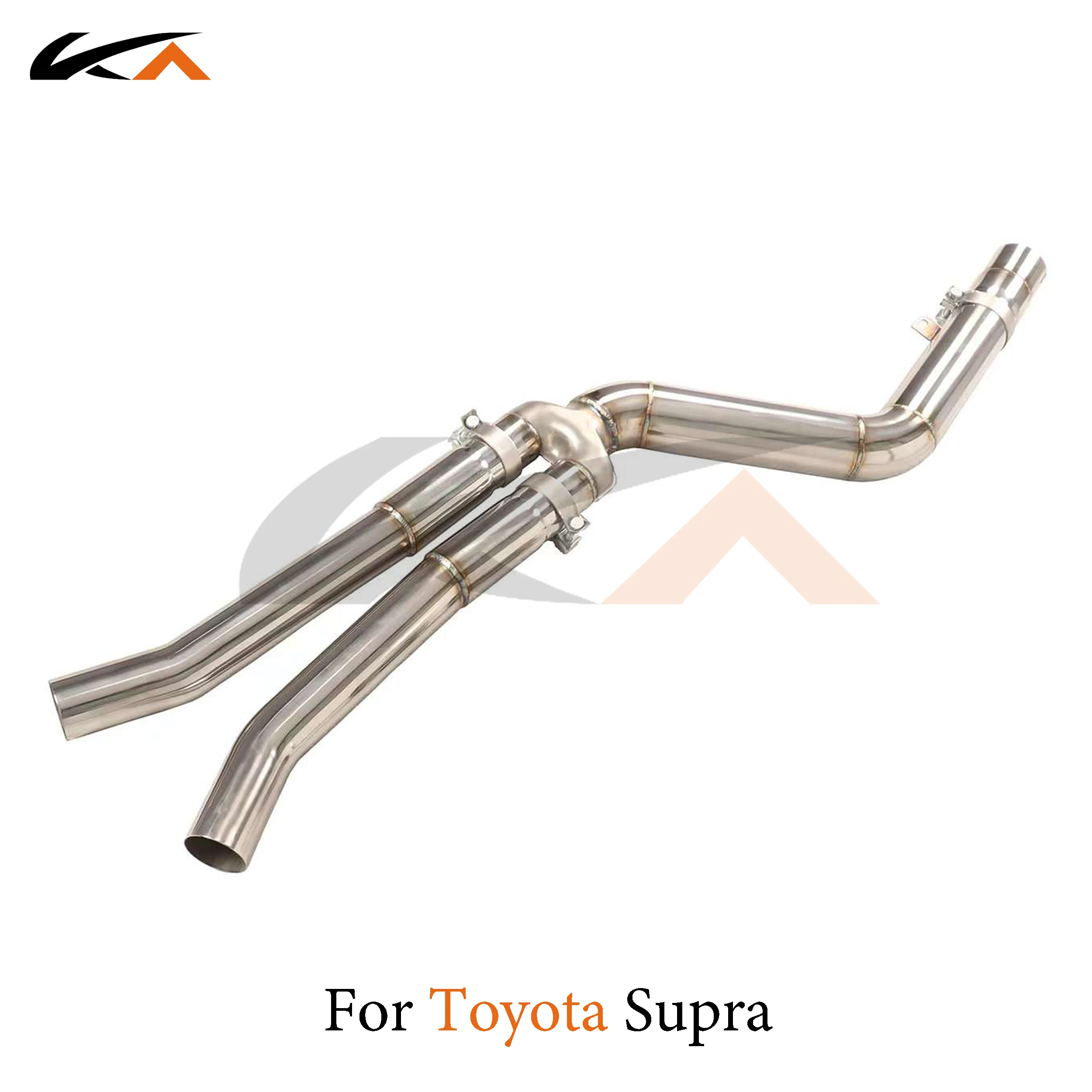 KA Tuning exhaust system part stainless mid pipe for Toyota Supra 3.0T front pipe performance straight pipe resonator