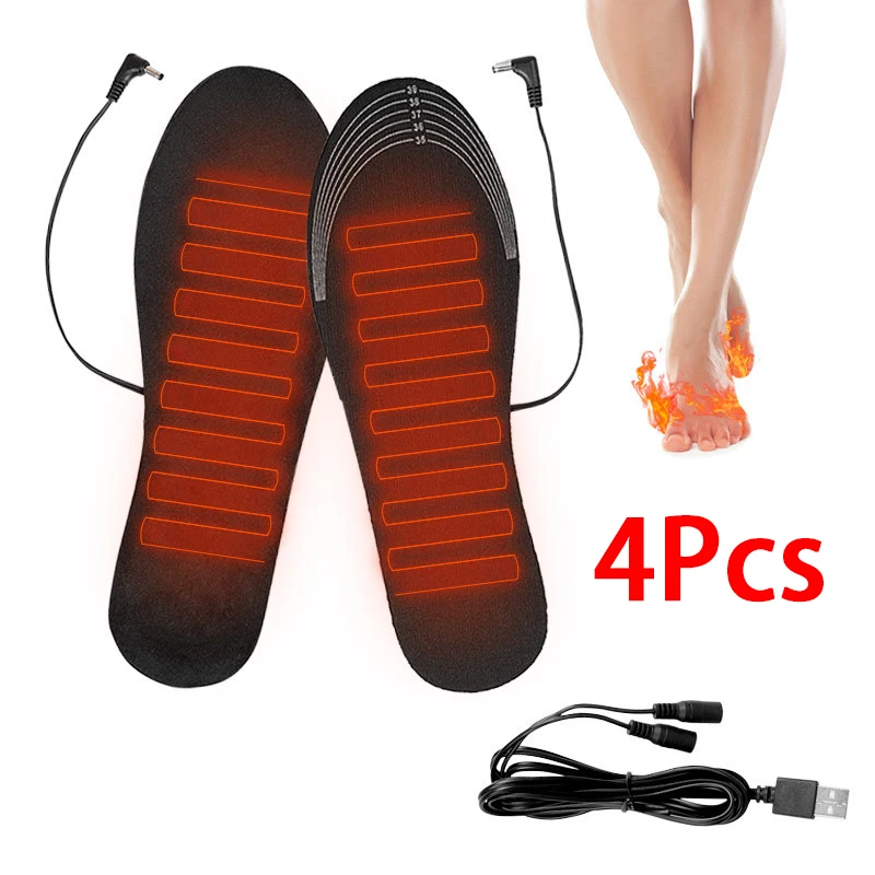 High-quality USB heating insoles Winter warm insole Men Women Electrically heated Shoe Sole Anti-slip Shoe Pads 1Pair