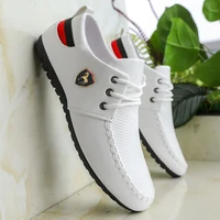 Mocassins pour hommes, élégants et polyvalents, couleur unie, à lacets, confortables, chaussures décontractées pour le travail 1