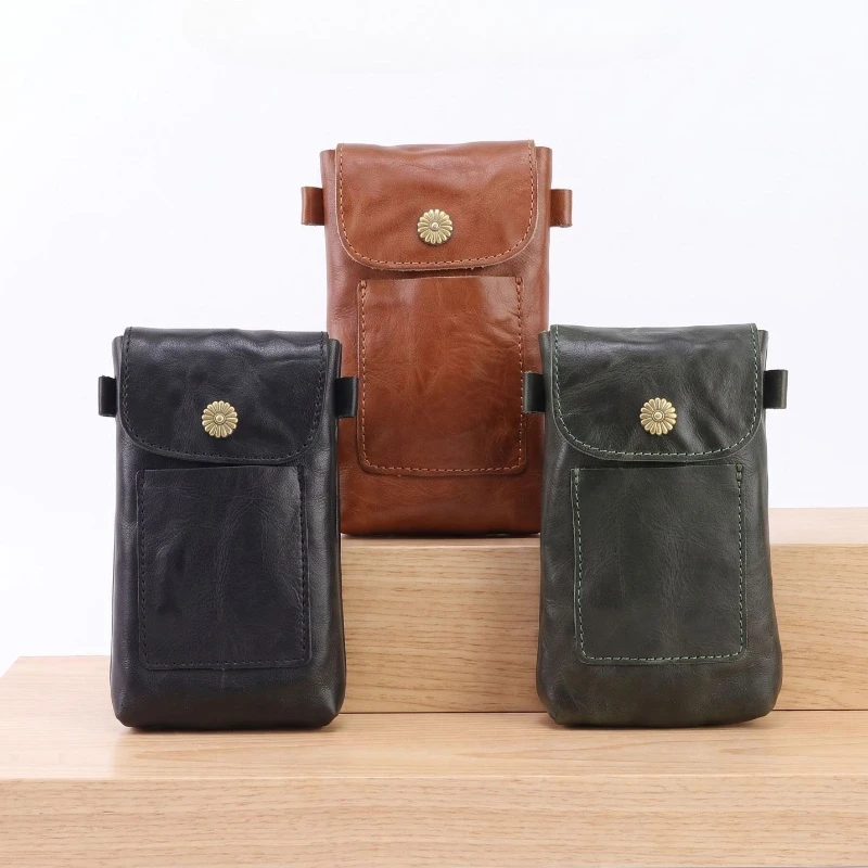 Multi‑function Genuine Leather Crossbody Purses Snap Flap Adjustable Strap Small Shoulder Pouch Holds Phone Cash Cards Keys