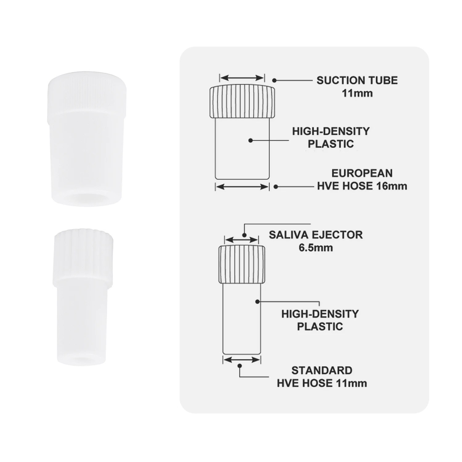 JOLANT Dental Adaptor hisap kecil, tabung hisap air liur konverter hisap 11mm hingga 6.5mm/16mm hingga 11mm