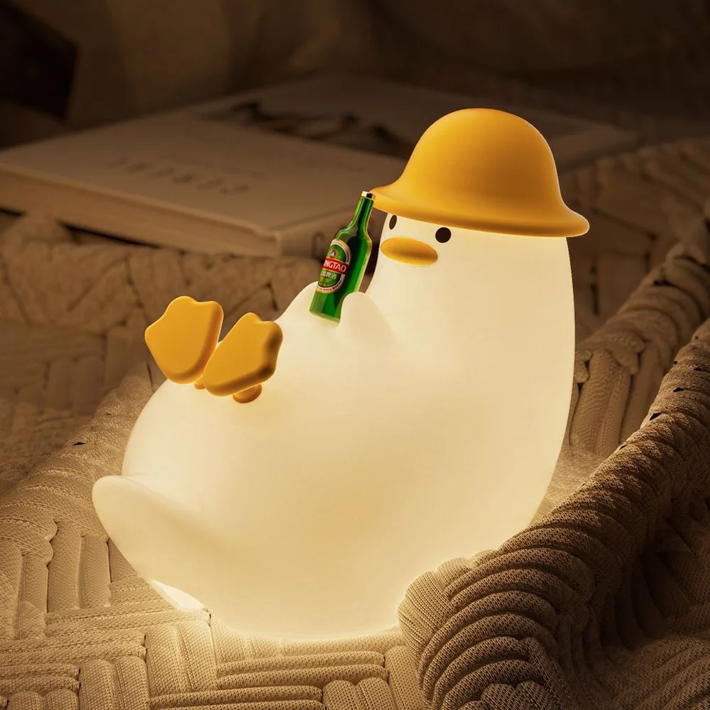 Beer duck silicone lamp can be timed eye-care children sleep with soft light night light creative decoration night light