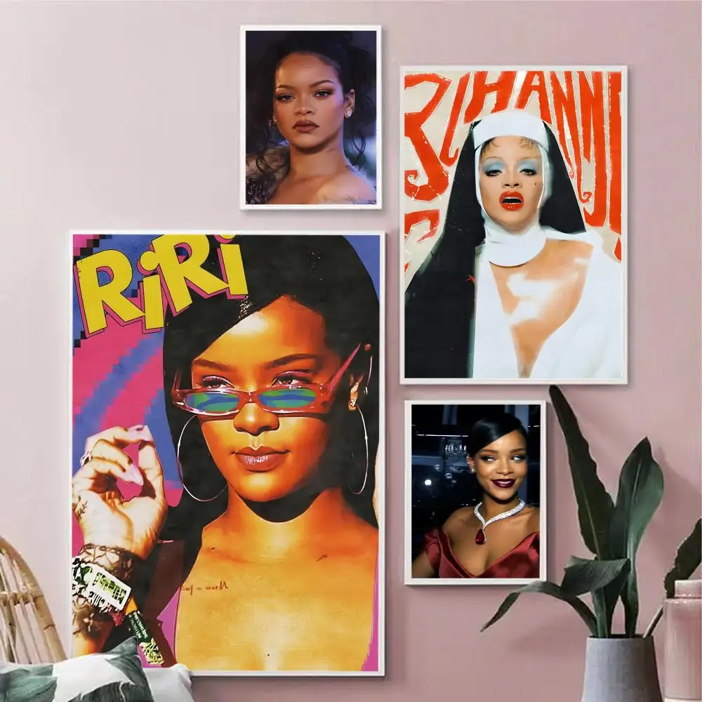 Singer Music R-Rihanna Painting Calligraphy Durable Painting Canvas Poster Wall Hanging Home Interior Decoration Art Mural Gift