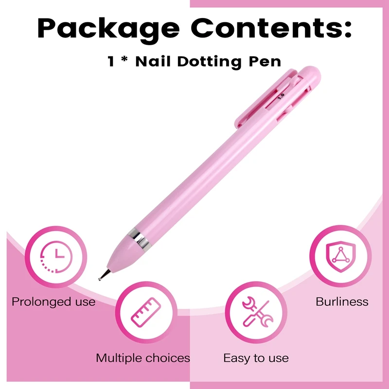 

Beauty 4 In 1 Nail Dotting Pen 4 In 1 Nail Art Dotting Tools DIY Nail Art Painting Tools DIY Manicure Nail Supply Pink