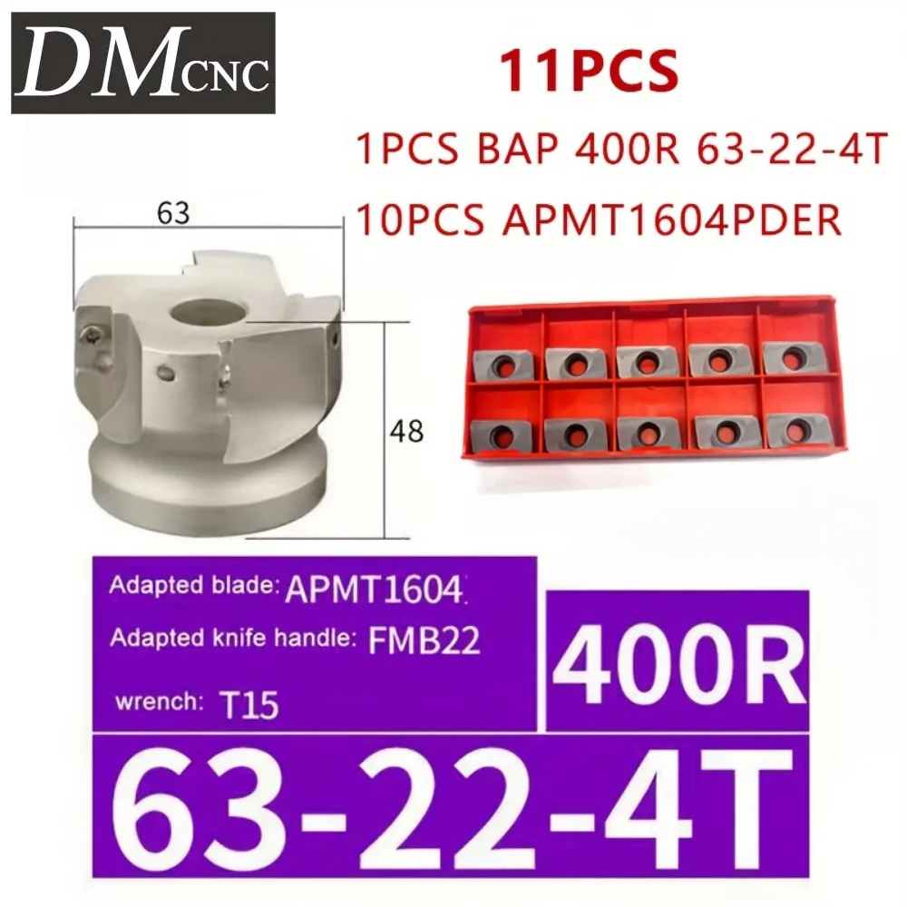 11-Piece APMT1604PDER+RAP 400R Drilling & Chamfering Tool Set - 90° CNC Milling Kit