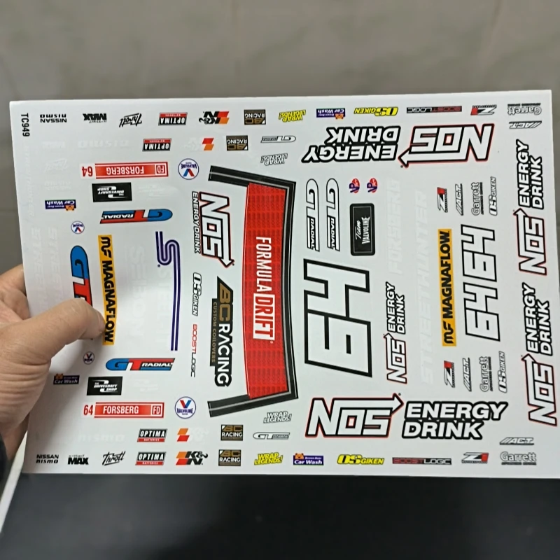 Naklejki Rc drift naklejka na nadwozie na samochód 1/10 Tamiya tt02 podwozie Hsp Hpi wyścigi Kyosho 257mm rozstaw osi