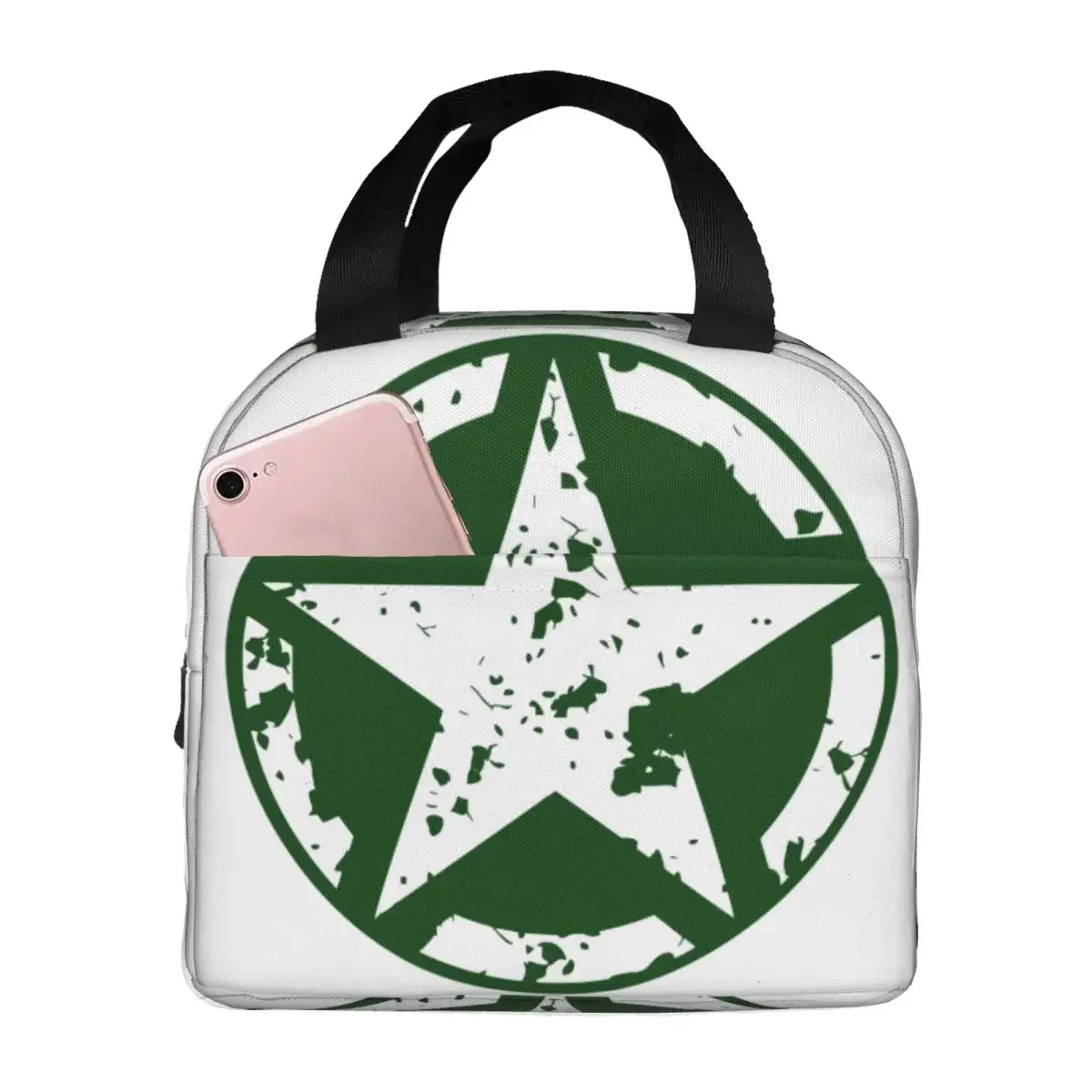 Military Tactical Army Star Lunch Bag Women Thermal Cooler Insulated Lunch Boxes for School