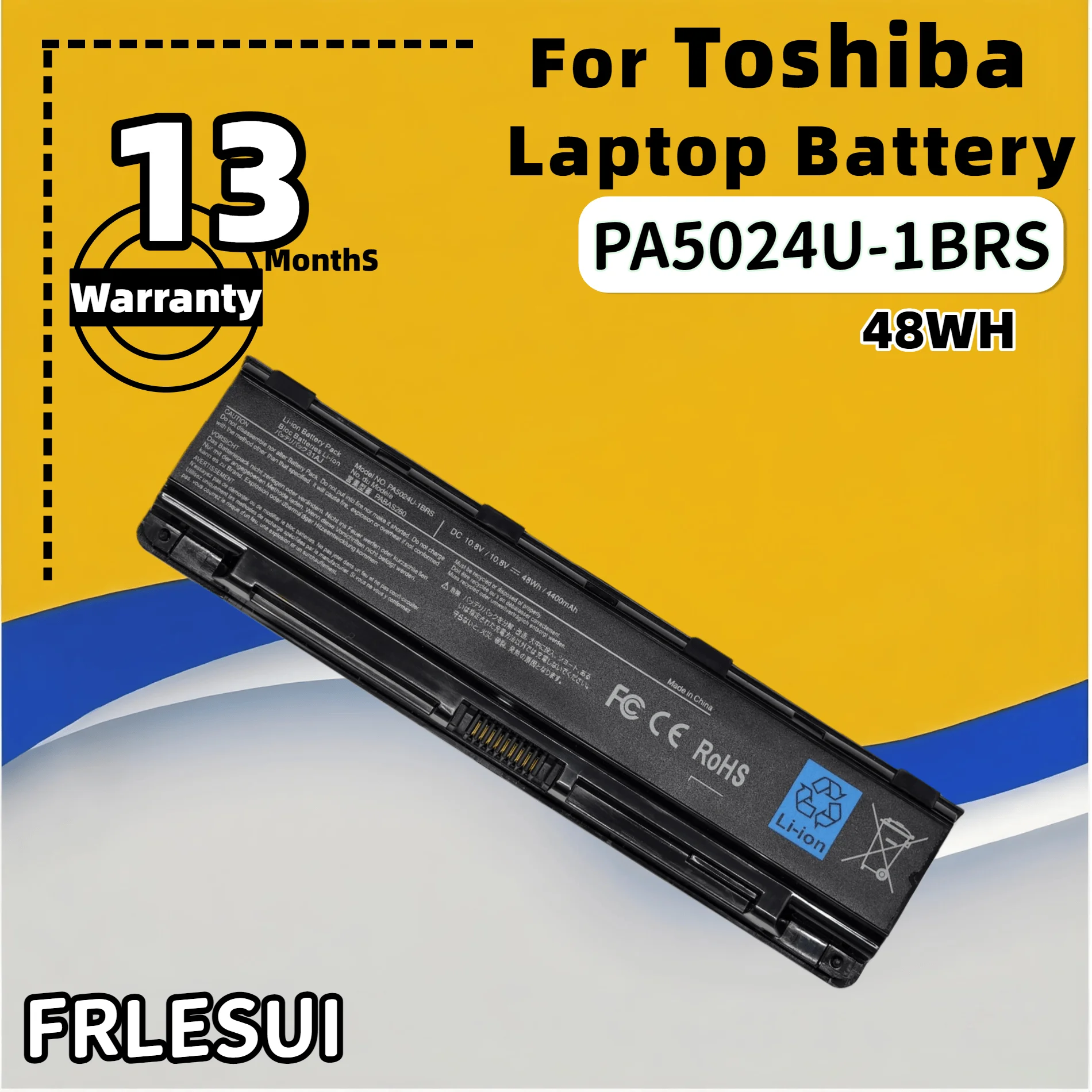 FRLESUI Battery PA5024 PA5024U-1BRS For TOSHIBA DYNABOOK C40, C40D C40T C45 C70 C70D L70D, L800 T553, T642, T772, T852 PA5025U