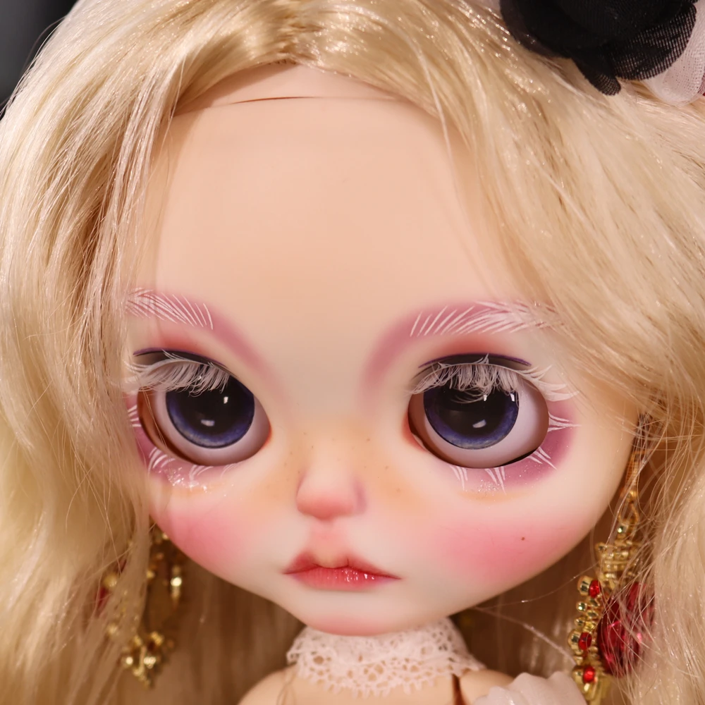 Buns Baby ICY DBS Ooak Blyth Doll Hand-Painted Face Plate Including Back Plate Screws Carved lips 1/6 BJD Anime Girl