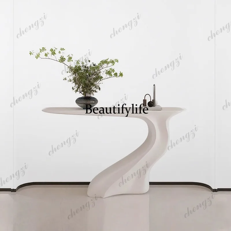 Designer special-shaped entrance platform, wall decoration table, corridor aisle table, hotel lobby display stand