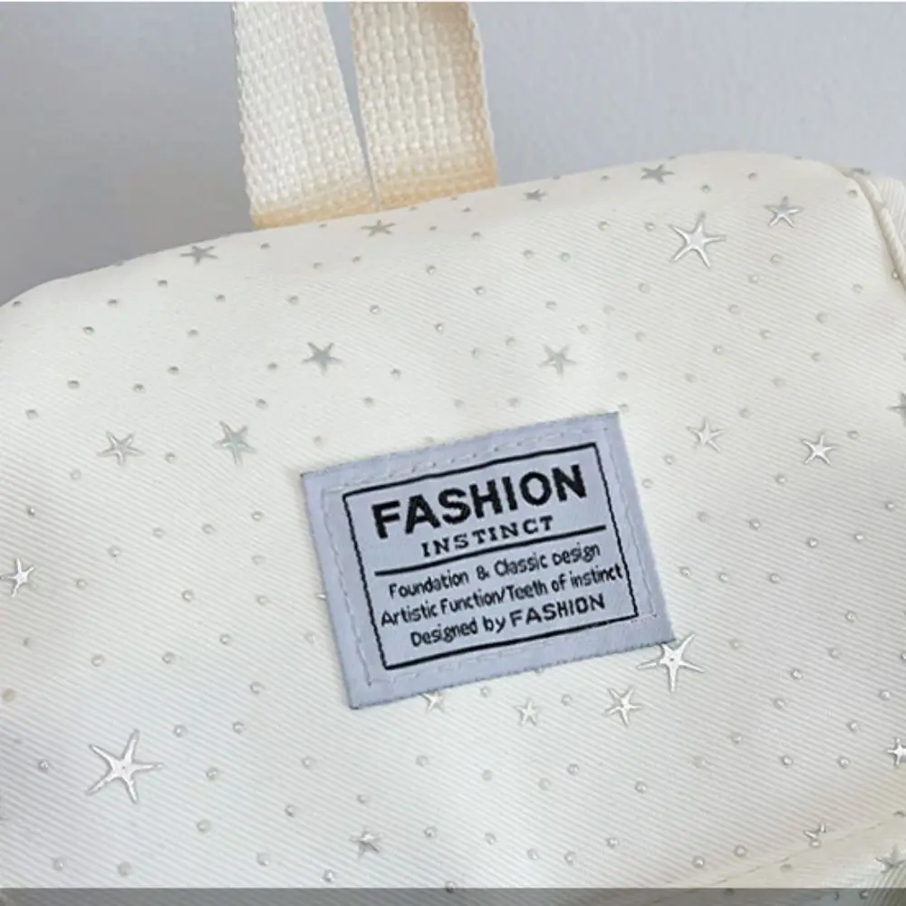 Lightweight Star Print Drawstring Backpack Large Capacity College Style Nylon Backpack Printed Cloth Students School Bag Women