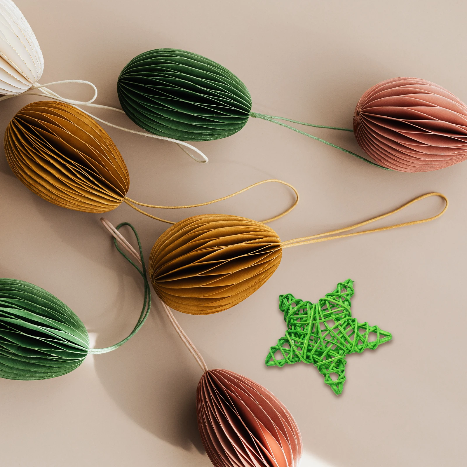 

10Pcs Rattan Moon Star Hanging Decor Nordic Style Office Party Festival Photography Props