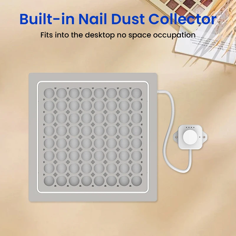 New Desktop Built-in Table Embedded Design Electric Brushless Motor Nail Vacuum Cleaner 3500RPM Professional Nail Dust Collector