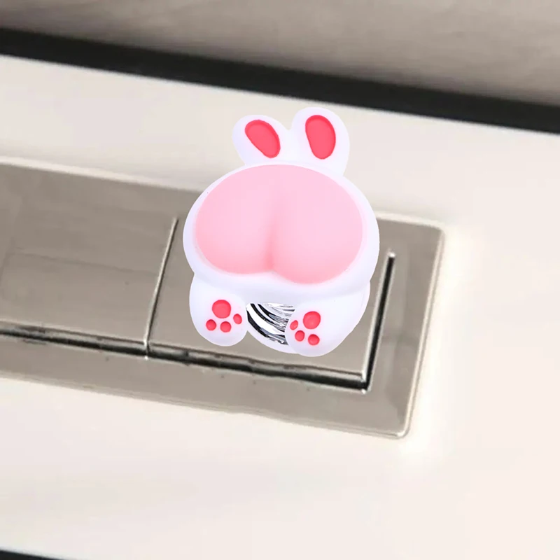 Cute Animal Butt Toilet Press Button Long Nail Protector For Women Toilet Bath Room Water Press Flush Button Decoration Aid